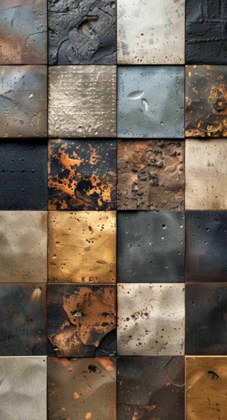 Iron-look texture sample grid